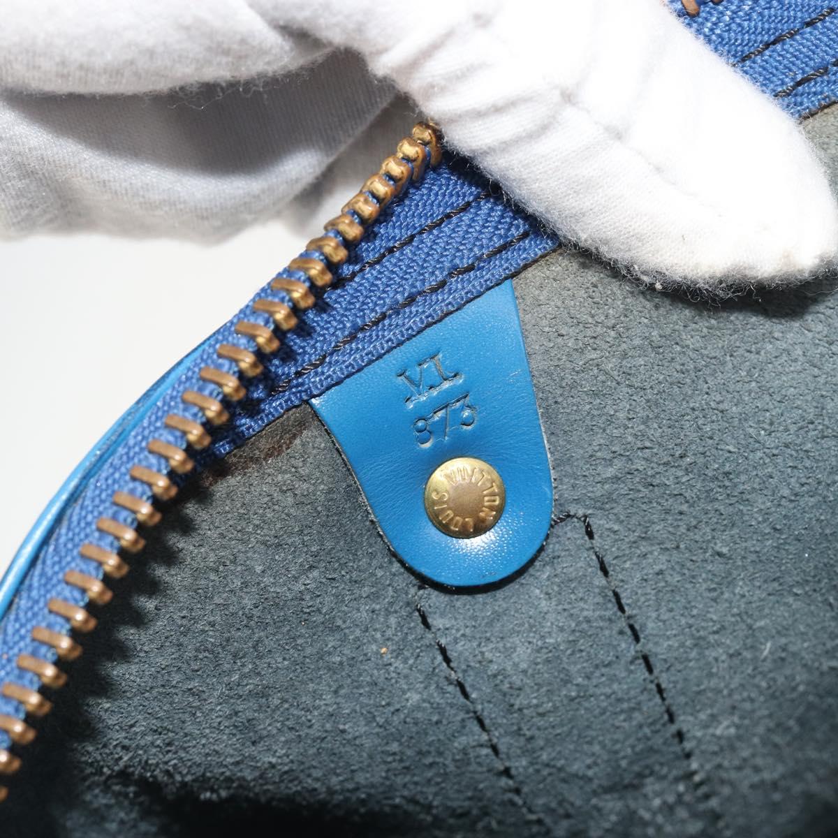 LOUIS VUITTON Epi Keepall 55 Boston Bag Blue M42955 LV Auth 191783A