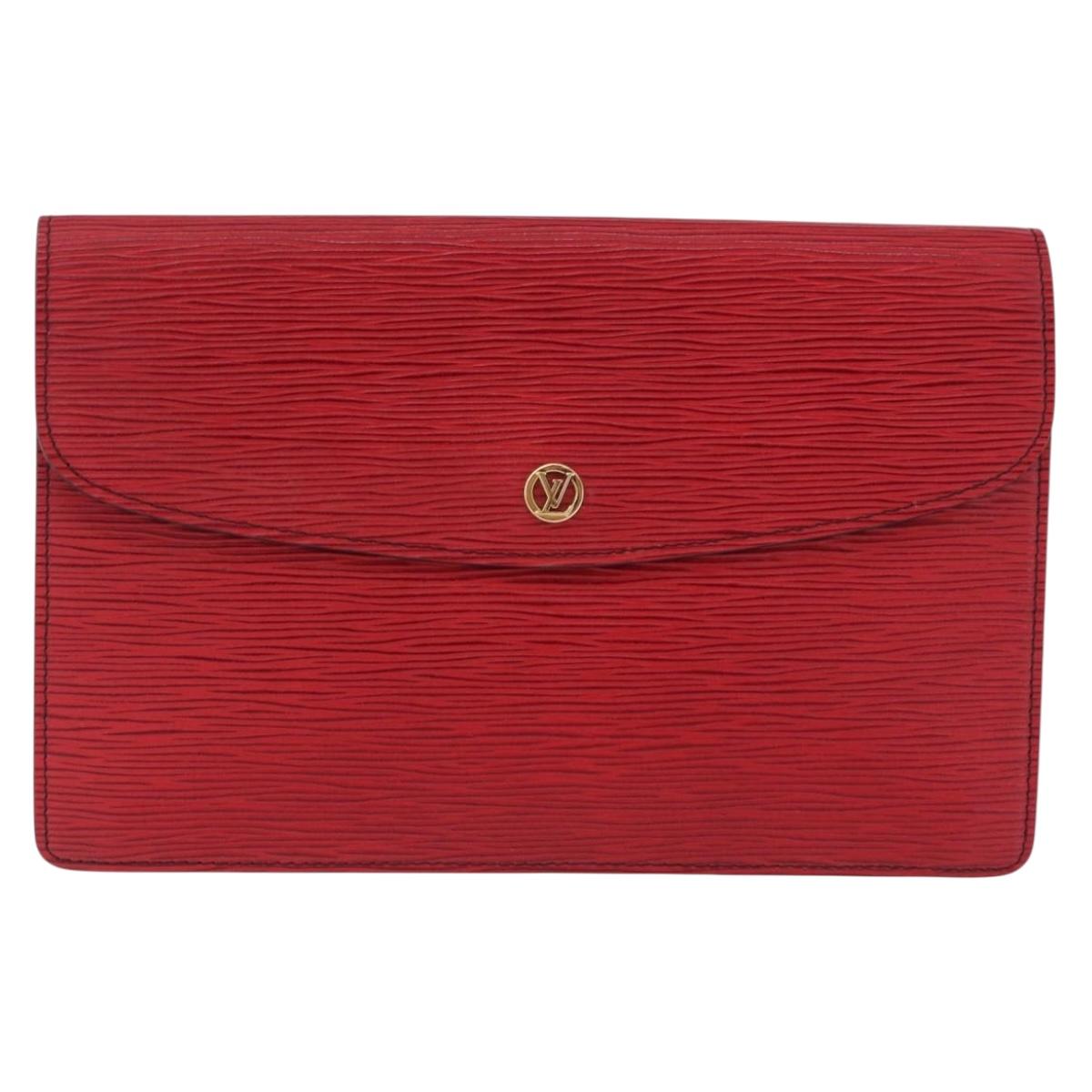 LOUIS VUITTON Epi Montaigne 27 Clutch Bag Red M52657 LV Auth 191784A