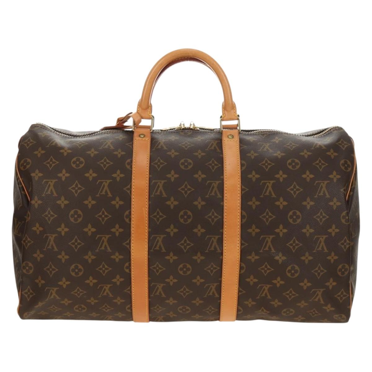 LOUIS VUITTON Monogram Keepall 50 Boston Bag M41426 LV Auth 191786V