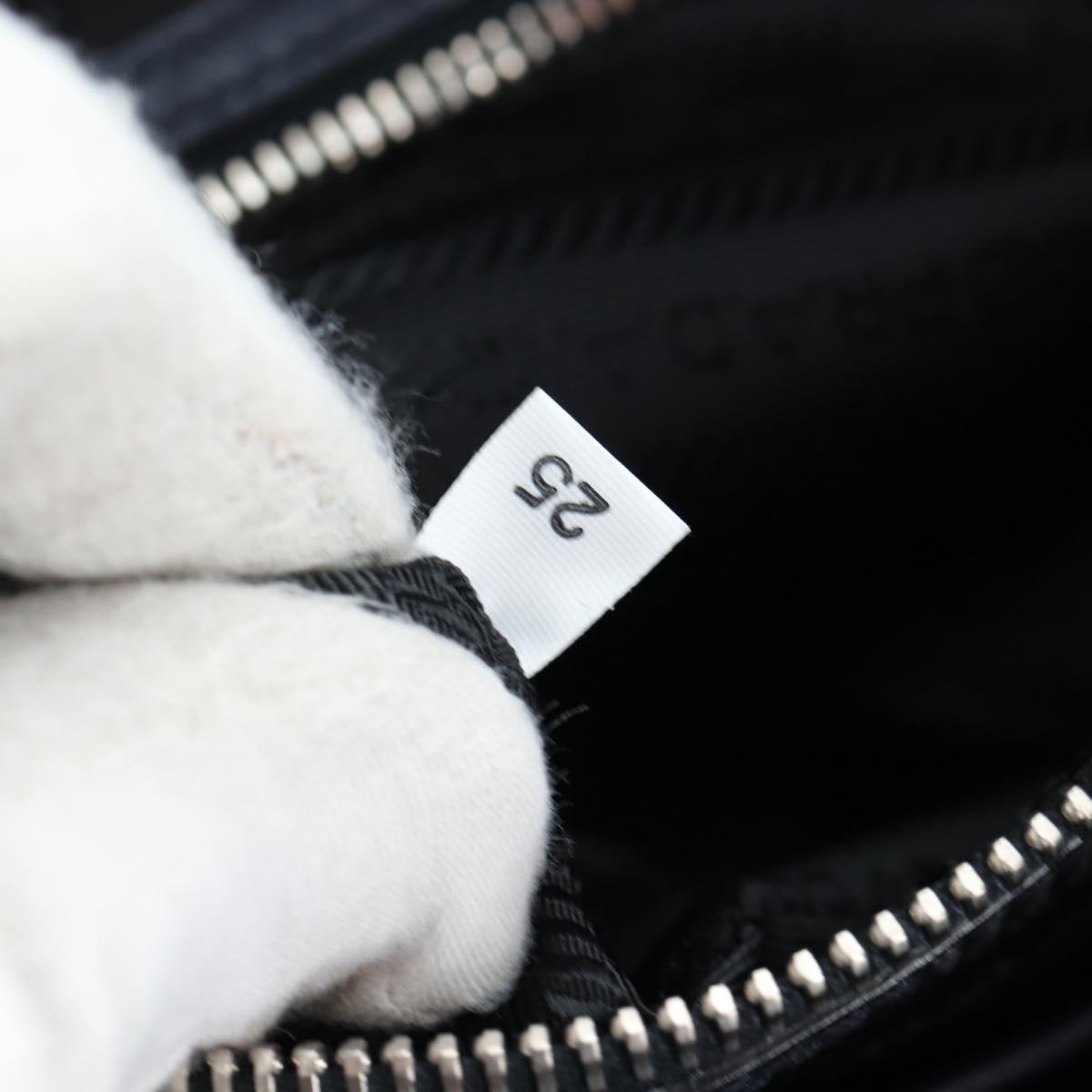 PRADA Backpack Leather Navy Silver Auth 191791V