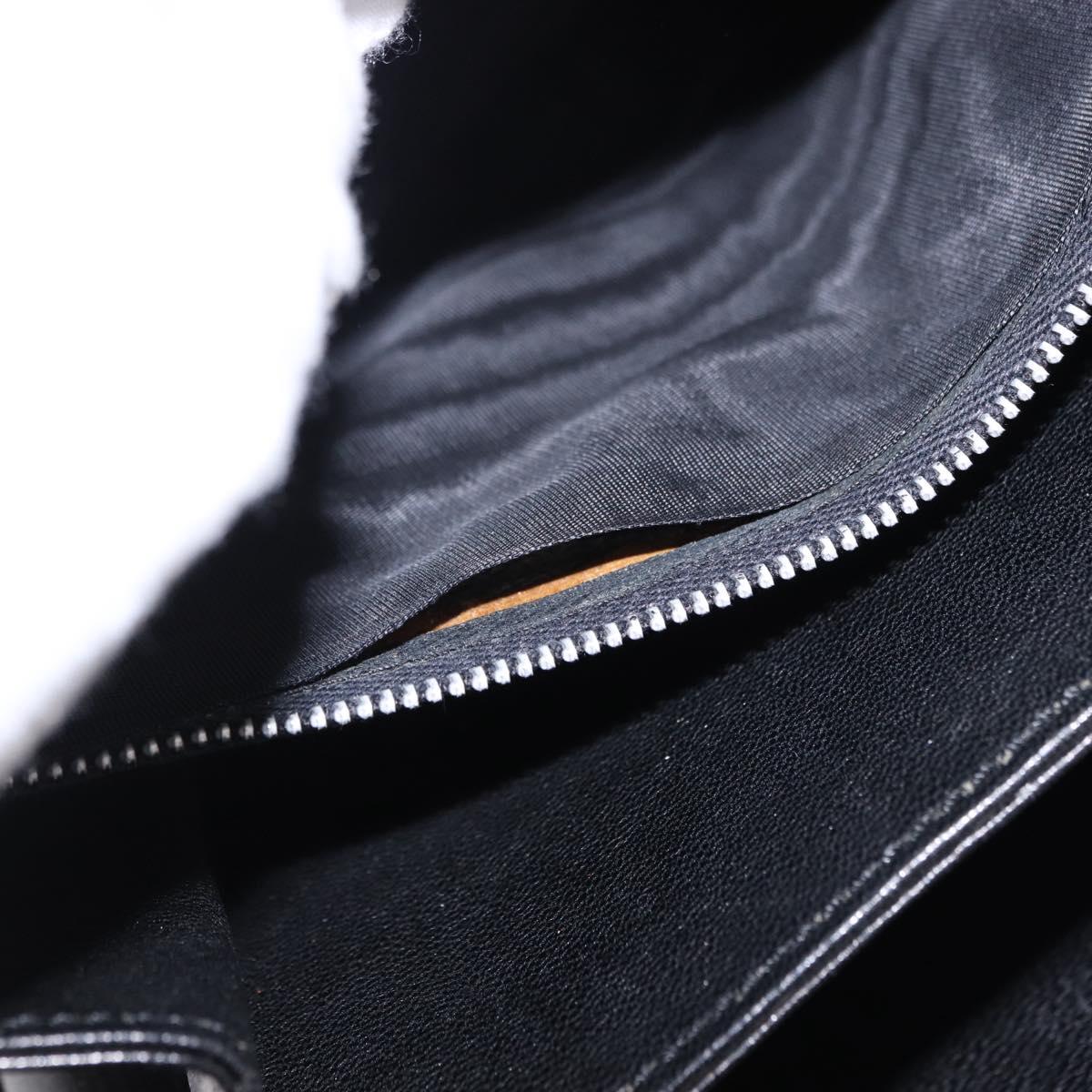 CELINE Horse Carriage Shoulder Bag Leather Black Auth 191795