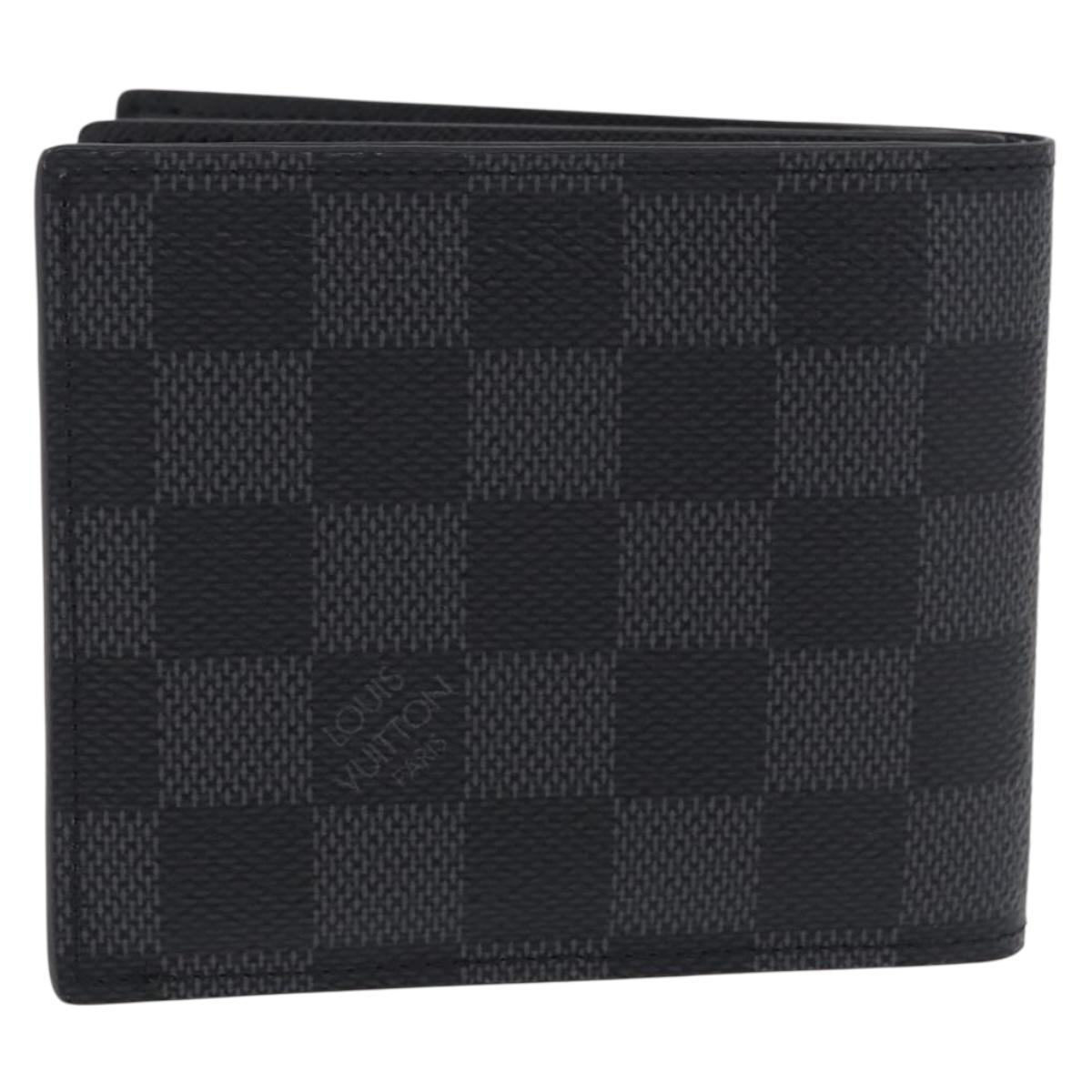 LOUIS VUITTON Damier Grafitte Portefeuille Amerigo Wallet N60053 LV Auth 191797M