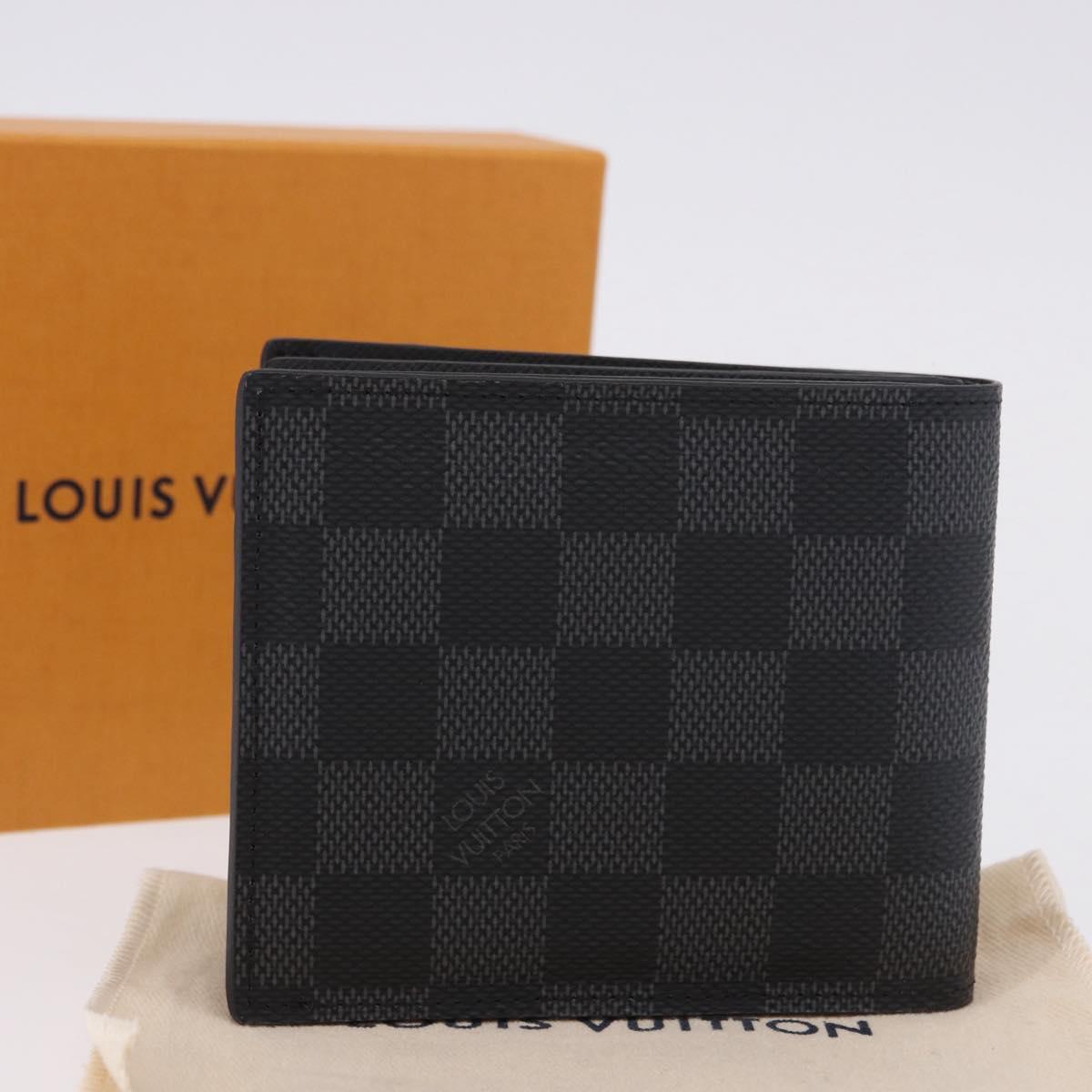 LOUIS VUITTON Damier Grafitte Portefeuille Amerigo Wallet N60053 LV Auth 191797M