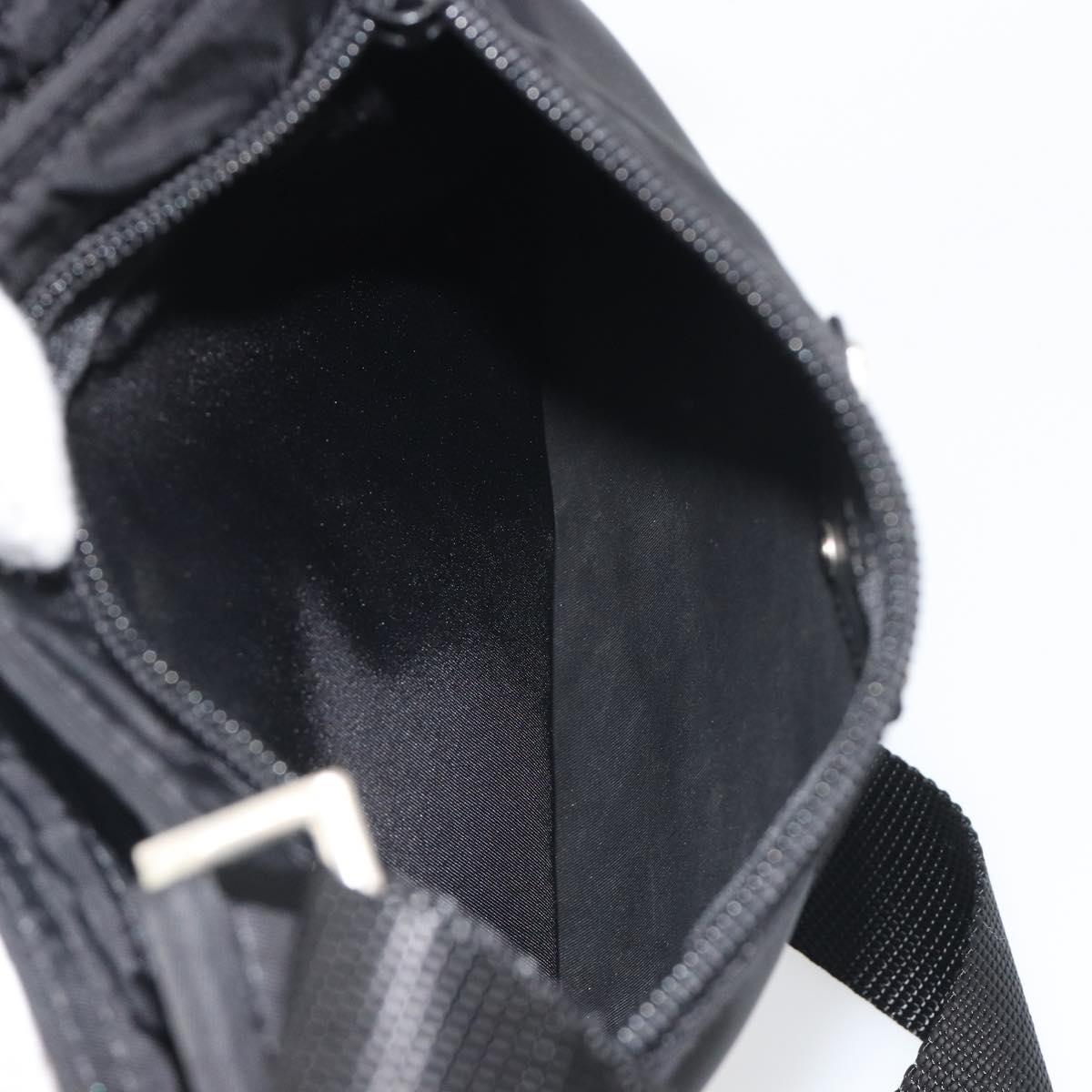PRADA Shoulder Bag Nylon Black Silver Auth 191800V