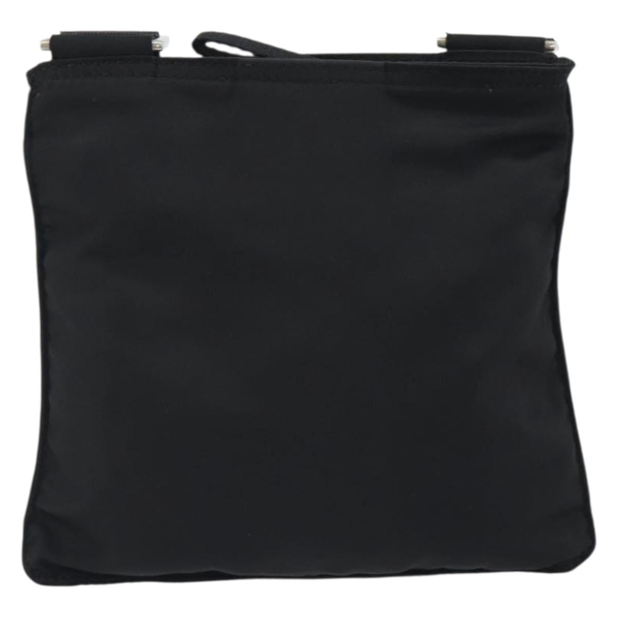 PRADA Shoulder Bag Nylon Black Silver Auth 191800V