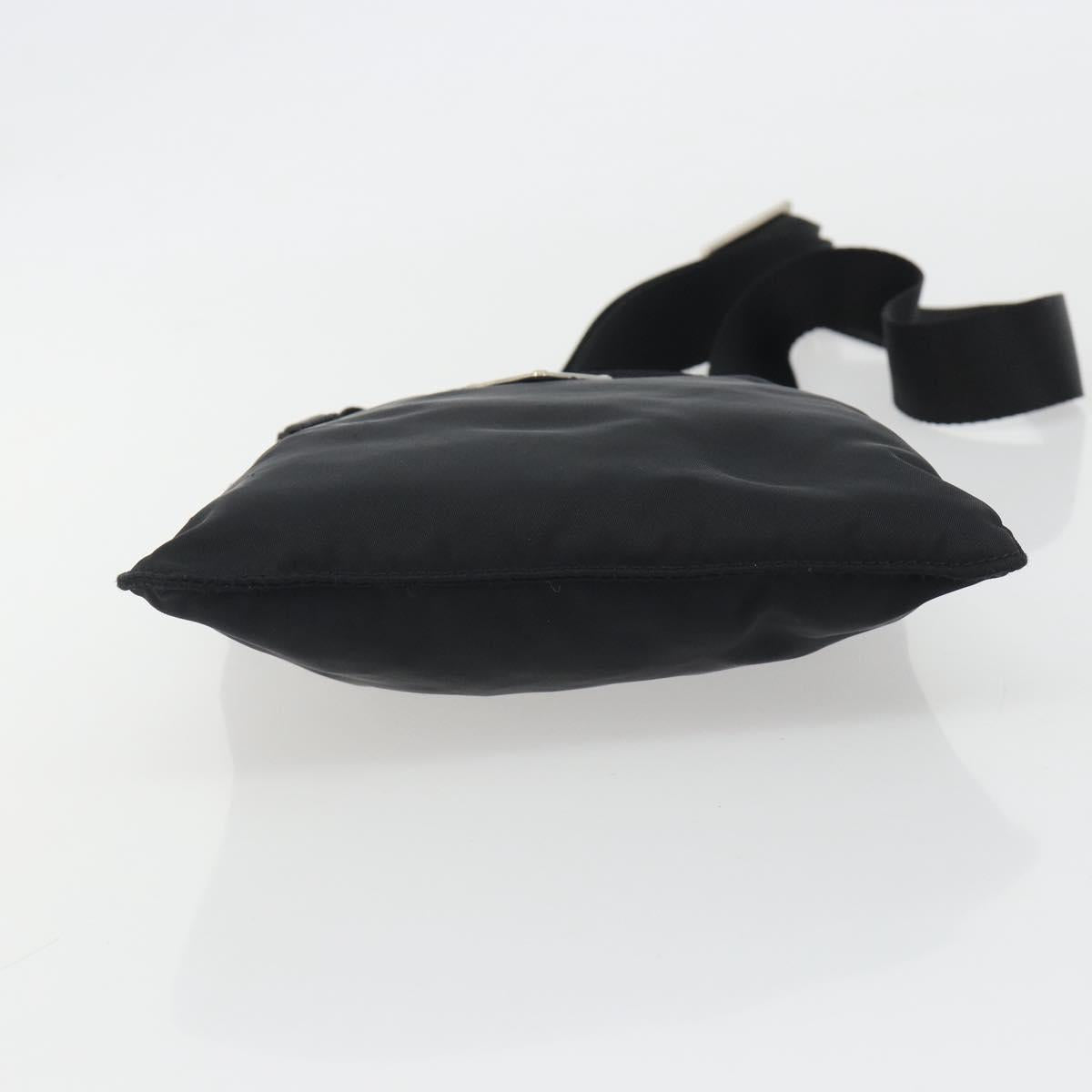 PRADA Shoulder Bag Nylon Black Silver Auth 191800V