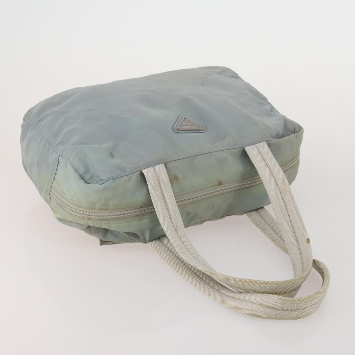 PRADA Boston Bag Hand Bag Nylon 3 Set Khaki Blue Auth 191805
