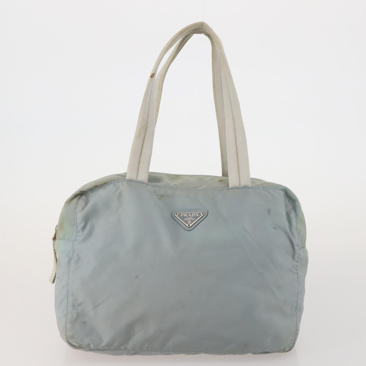 PRADA Boston Bag Hand Bag Nylon 3 Set Khaki Blue Auth 191805