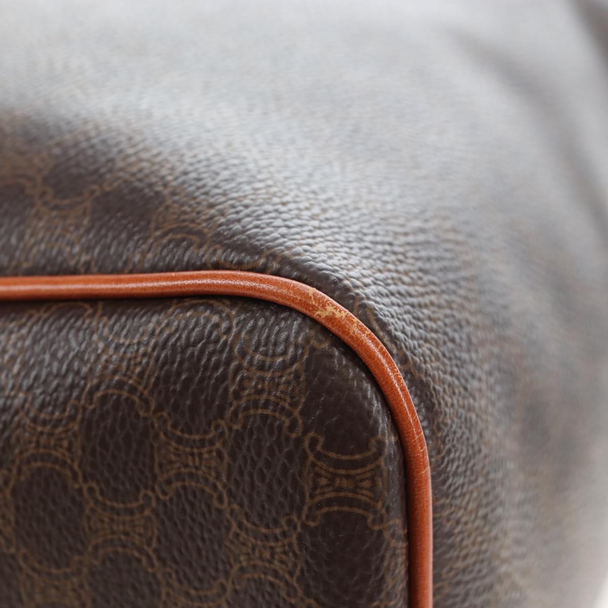 CELINE Macadam Canvas Hand Bag PVC Leather Brown Gold Auth 191820V