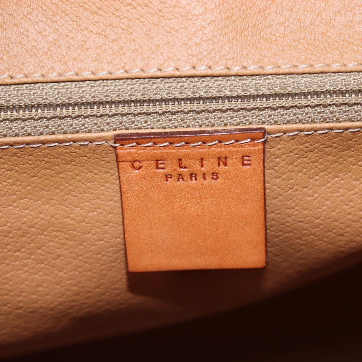 CELINE Macadam Canvas Hand Bag PVC Leather Brown Gold Auth 191820V