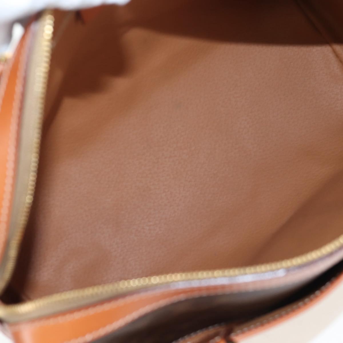 CELINE Macadam Canvas Hand Bag PVC Leather Brown Gold Auth 191820V