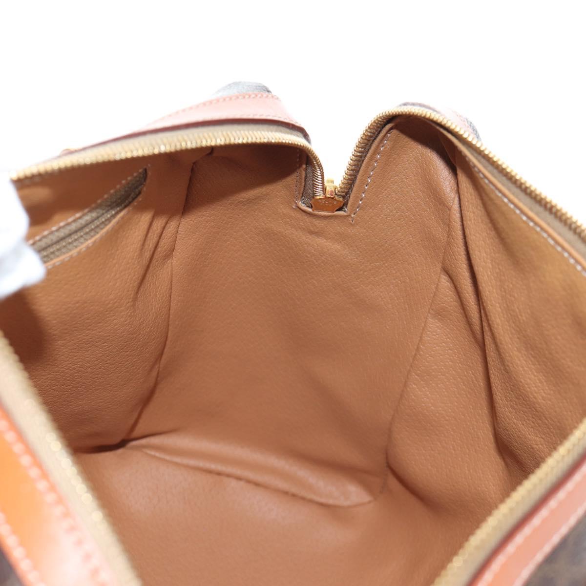 CELINE Macadam Canvas Hand Bag PVC Leather Brown Gold Auth 191820V