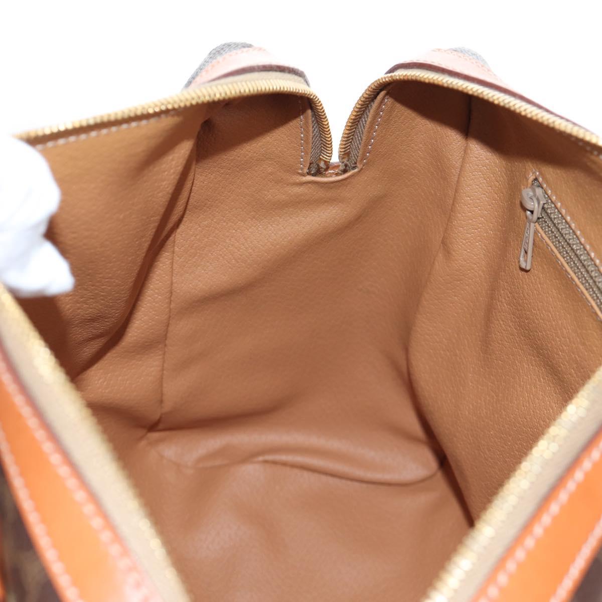 CELINE Macadam Canvas Hand Bag PVC Leather Brown Gold Auth 191820V