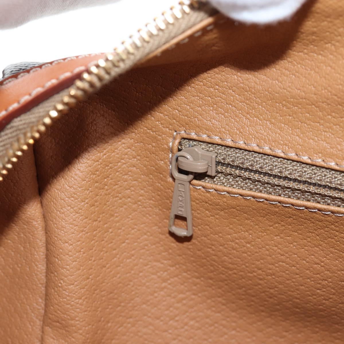 CELINE Macadam Canvas Hand Bag PVC Leather Brown Gold Auth 191820V