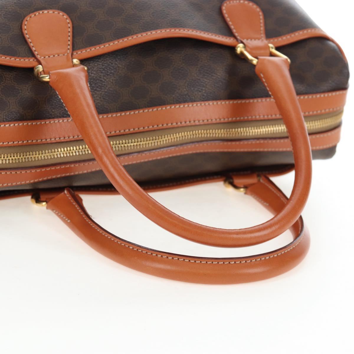 CELINE Macadam Canvas Hand Bag PVC Leather Brown Gold Auth 191820V