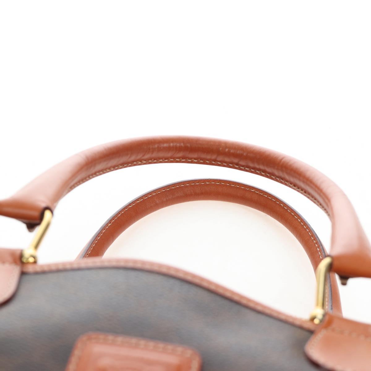 CELINE Macadam Canvas Hand Bag PVC Leather Brown Gold Auth 191820V