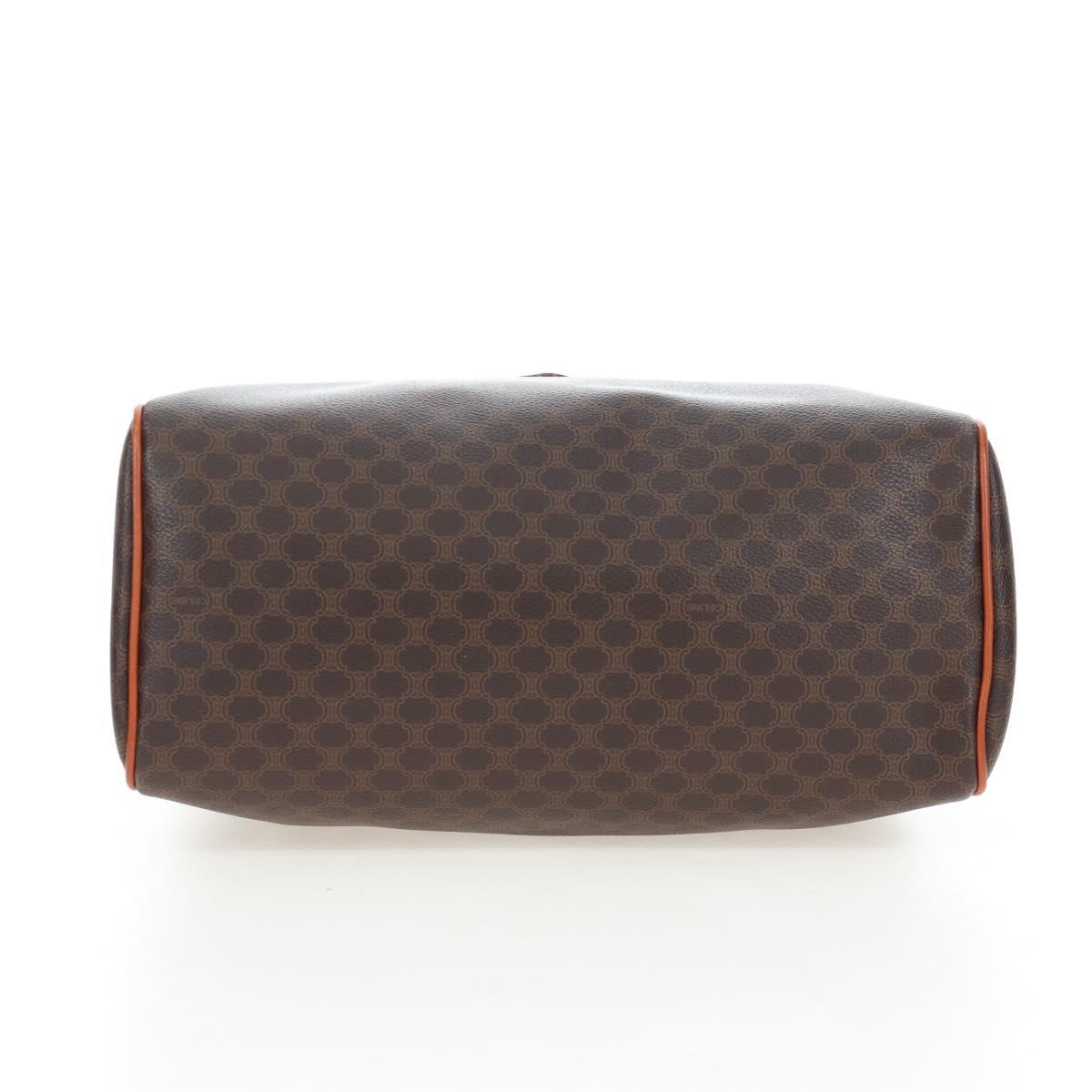 CELINE Macadam Canvas Hand Bag PVC Leather Brown Gold Auth 191820V