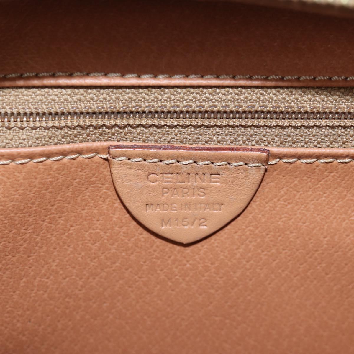 CELINE Macadam Canvas Hand Bag PVC Leather Brown Gold Auth 191821V