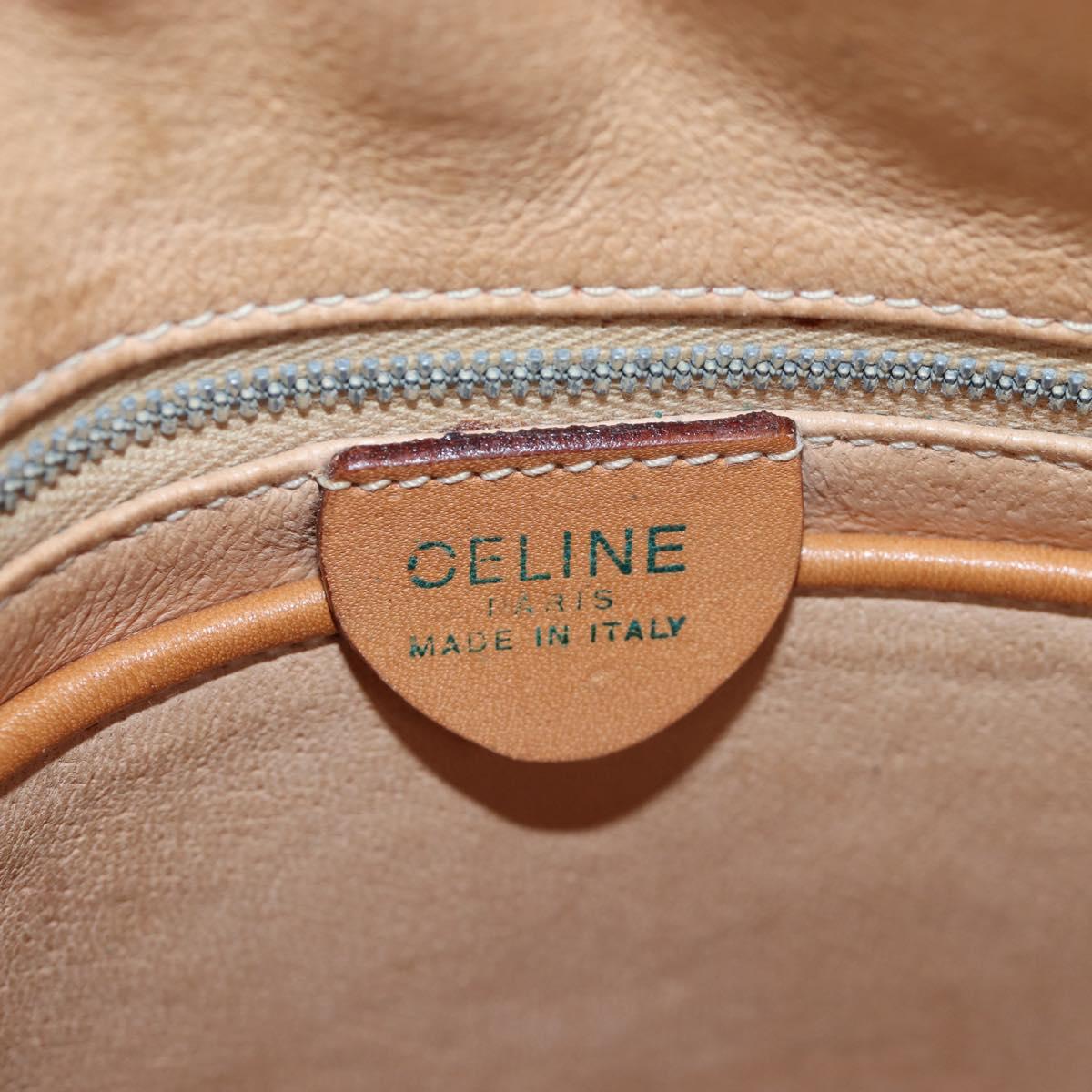 CELINE Macadam Canvas Shoulder Bag PVC Leather Brown Gold Auth 191822V