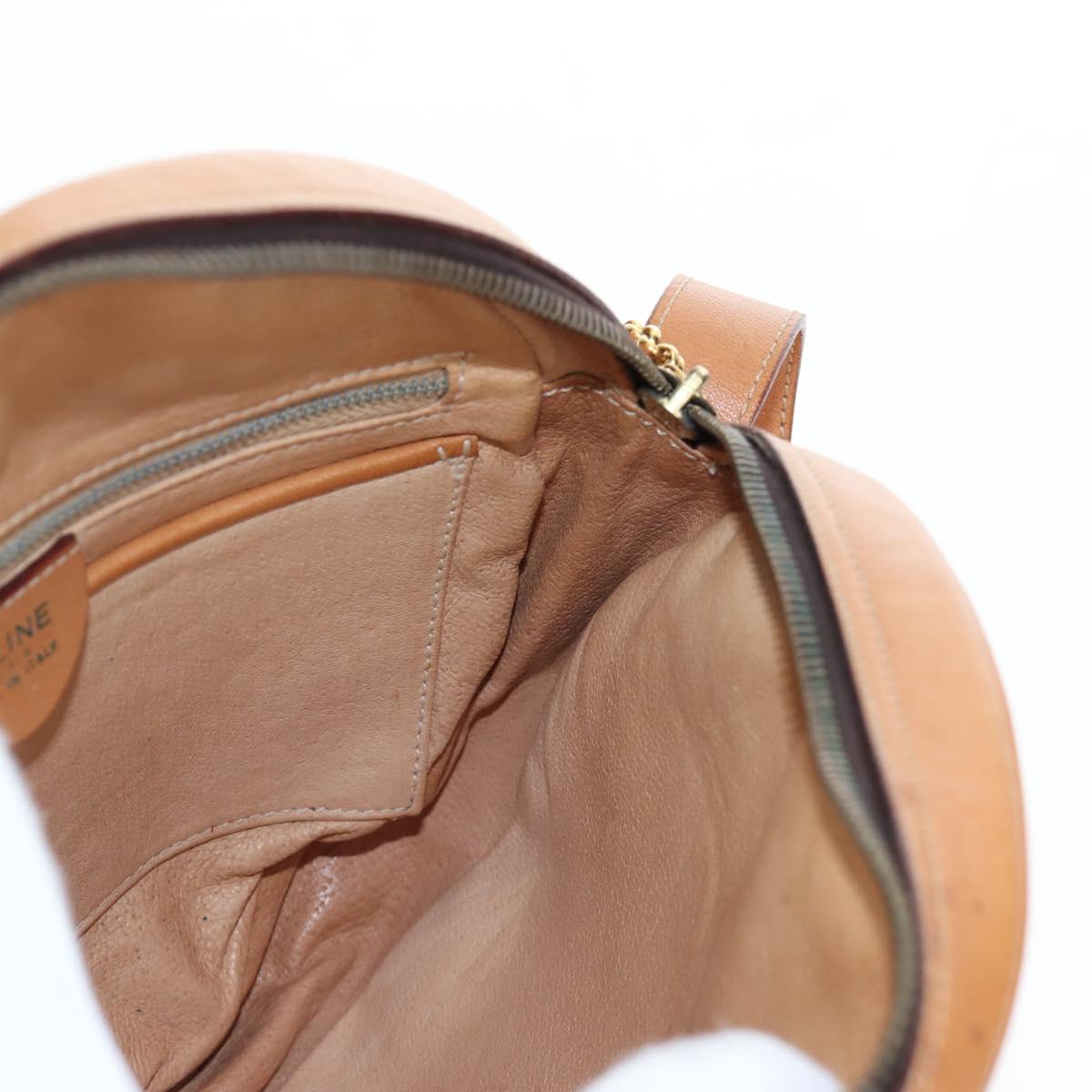 CELINE Macadam Canvas Shoulder Bag PVC Leather Brown Gold Auth 191822V