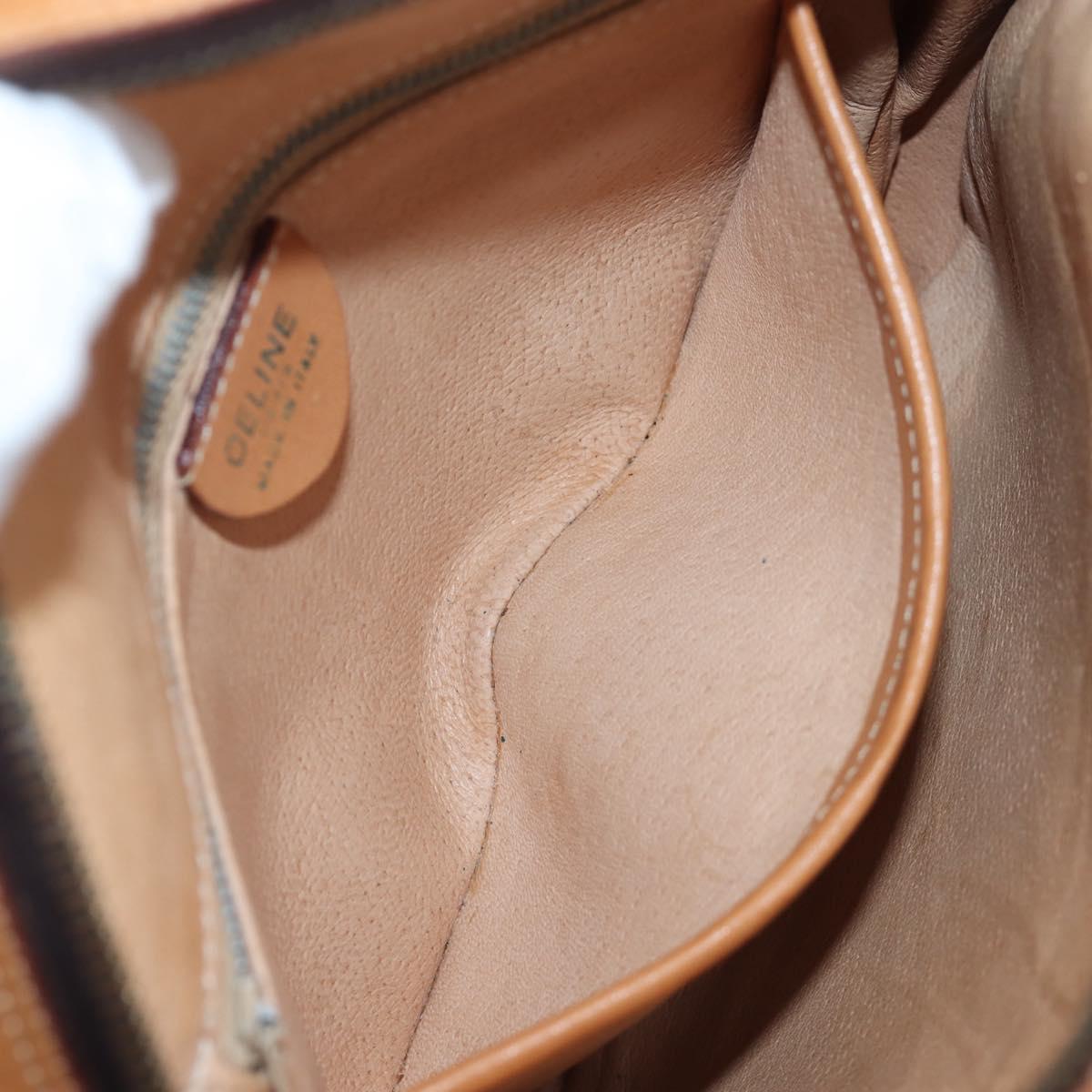 CELINE Macadam Canvas Shoulder Bag PVC Leather Brown Gold Auth 191822V