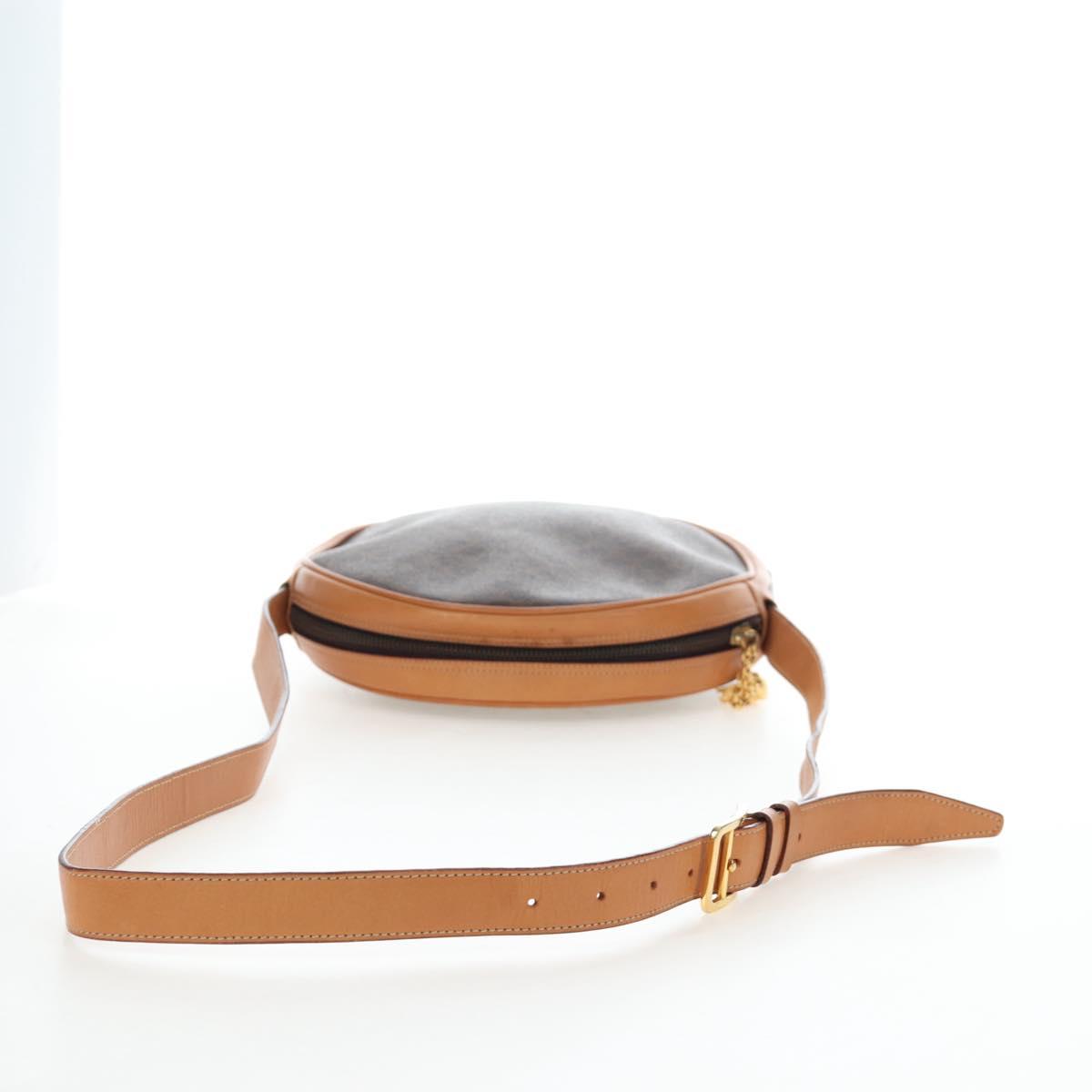 CELINE Macadam Canvas Shoulder Bag PVC Leather Brown Gold Auth 191822V