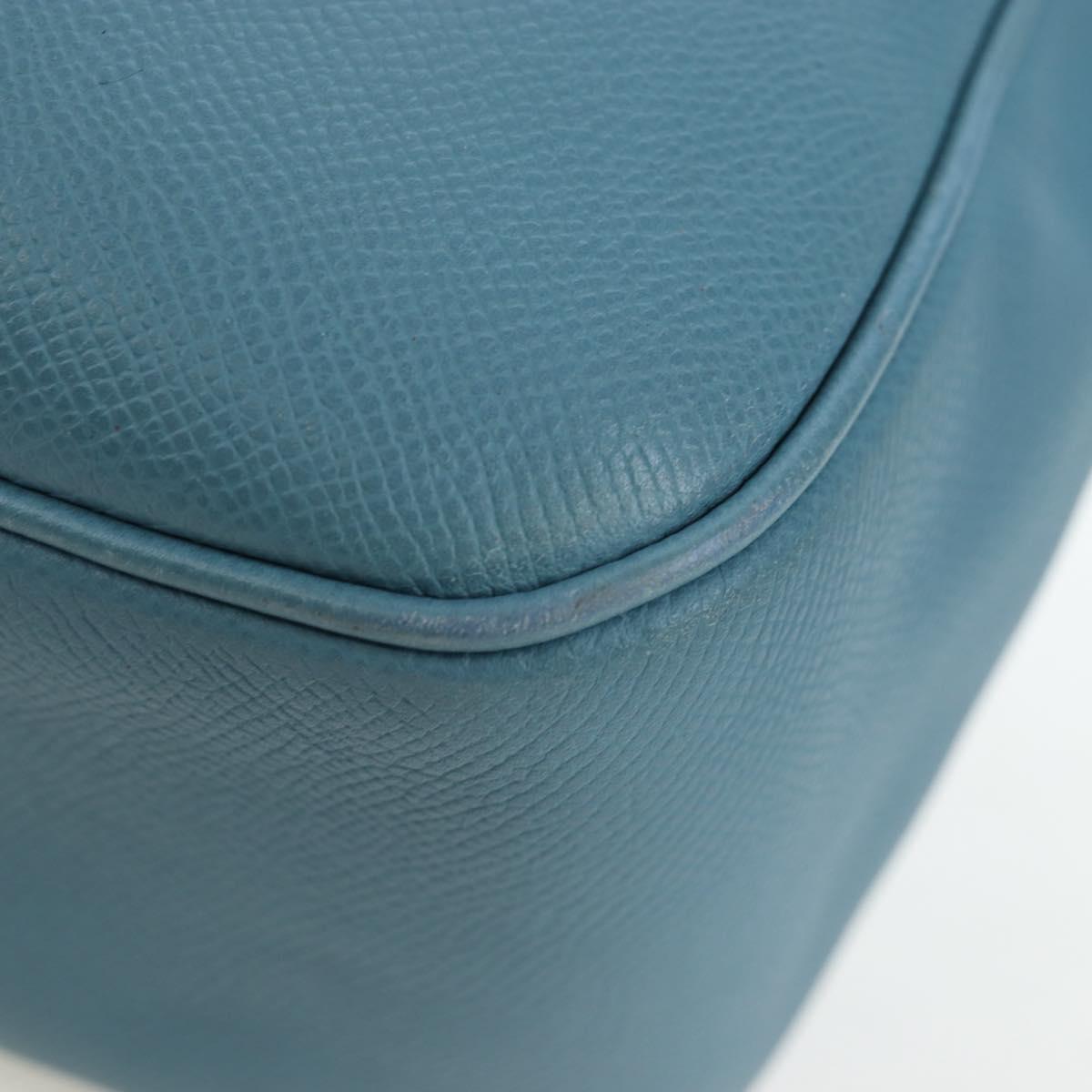 HERMES Trim 38 Shoulder Bag Leather Light Blue Silver Auth 191823M