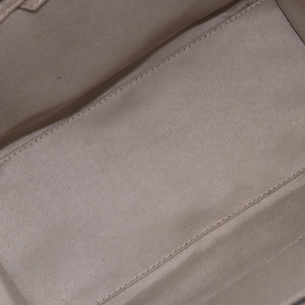 CELINE Luggage Micro Shopper Hand Bag Leather Beige Auth 191824V