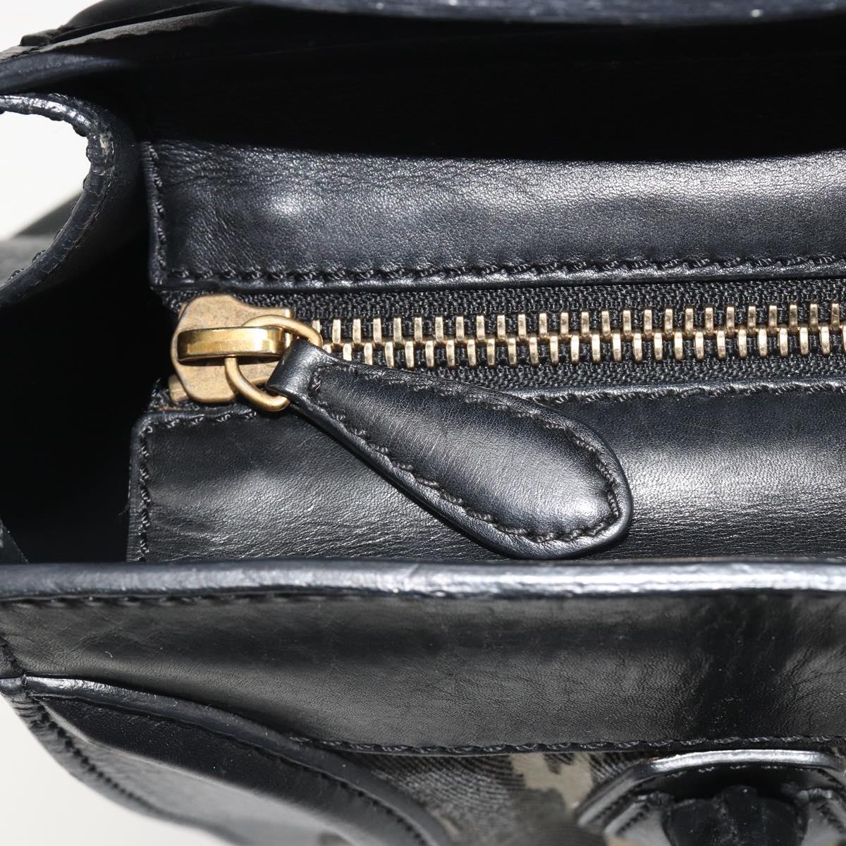 CELINE Luggage Hand Bag Canvas Black Gold Auth 191825V