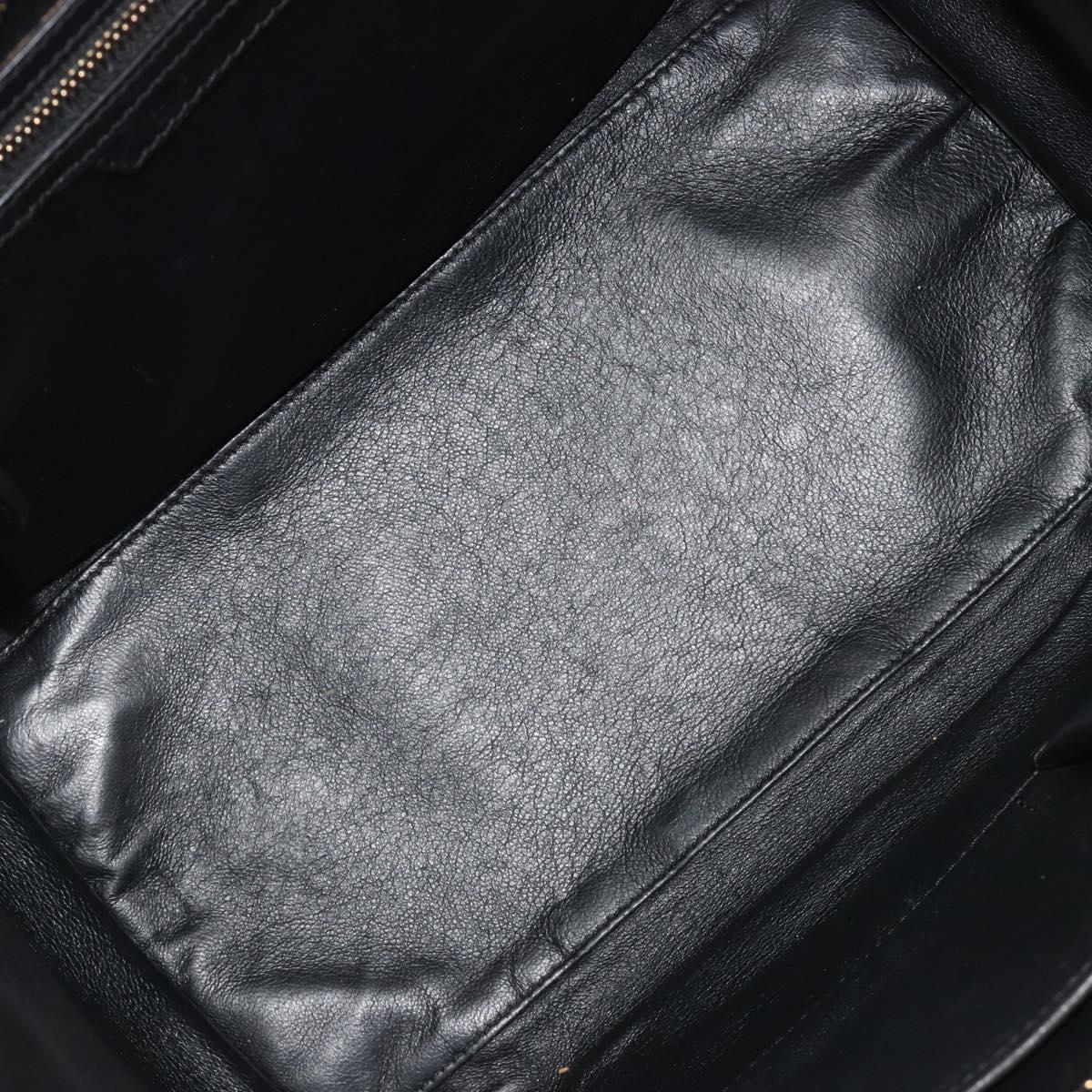 CELINE Luggage Hand Bag Canvas Black Gold Auth 191825V