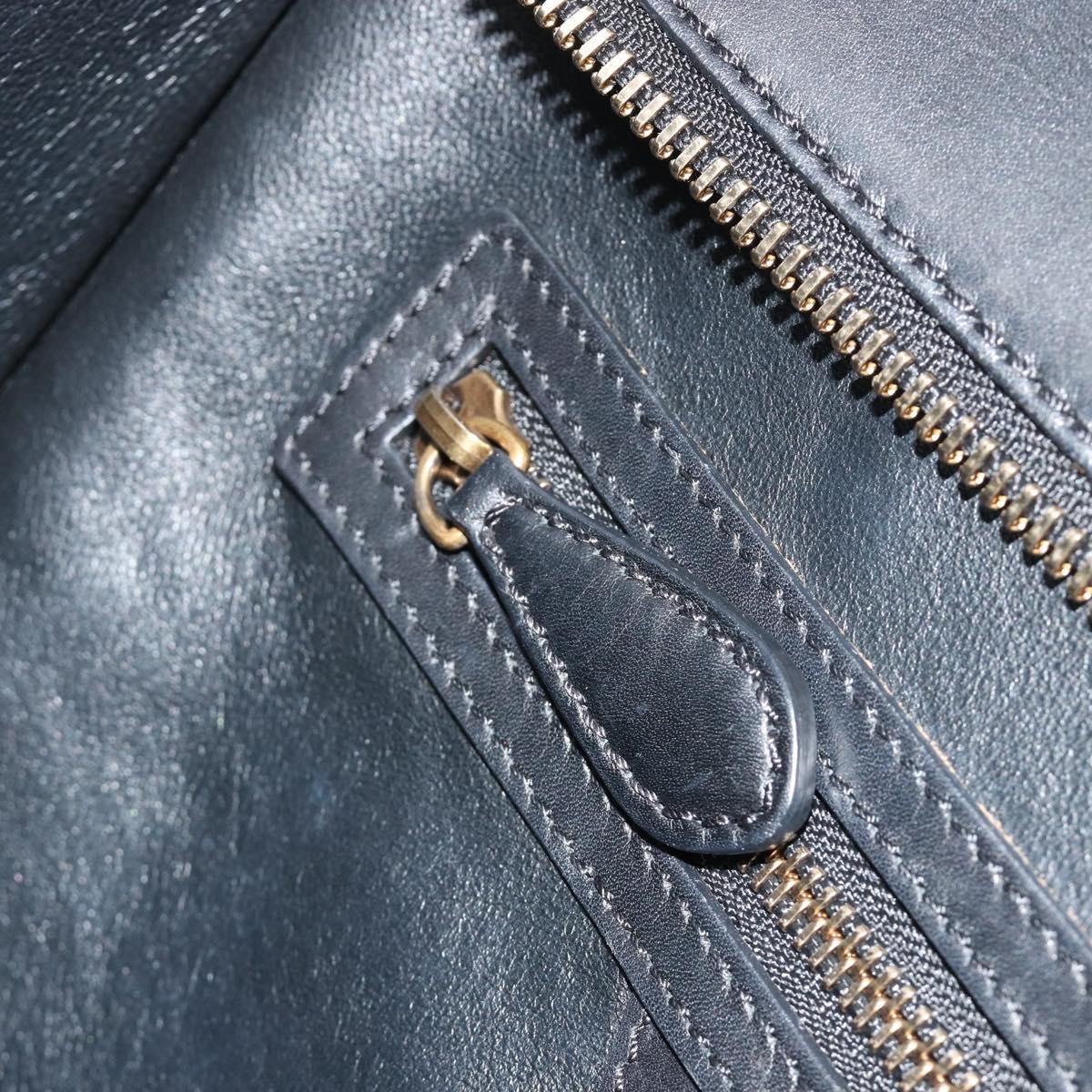 CELINE Luggage Hand Bag Canvas Black Gold Auth 191825V