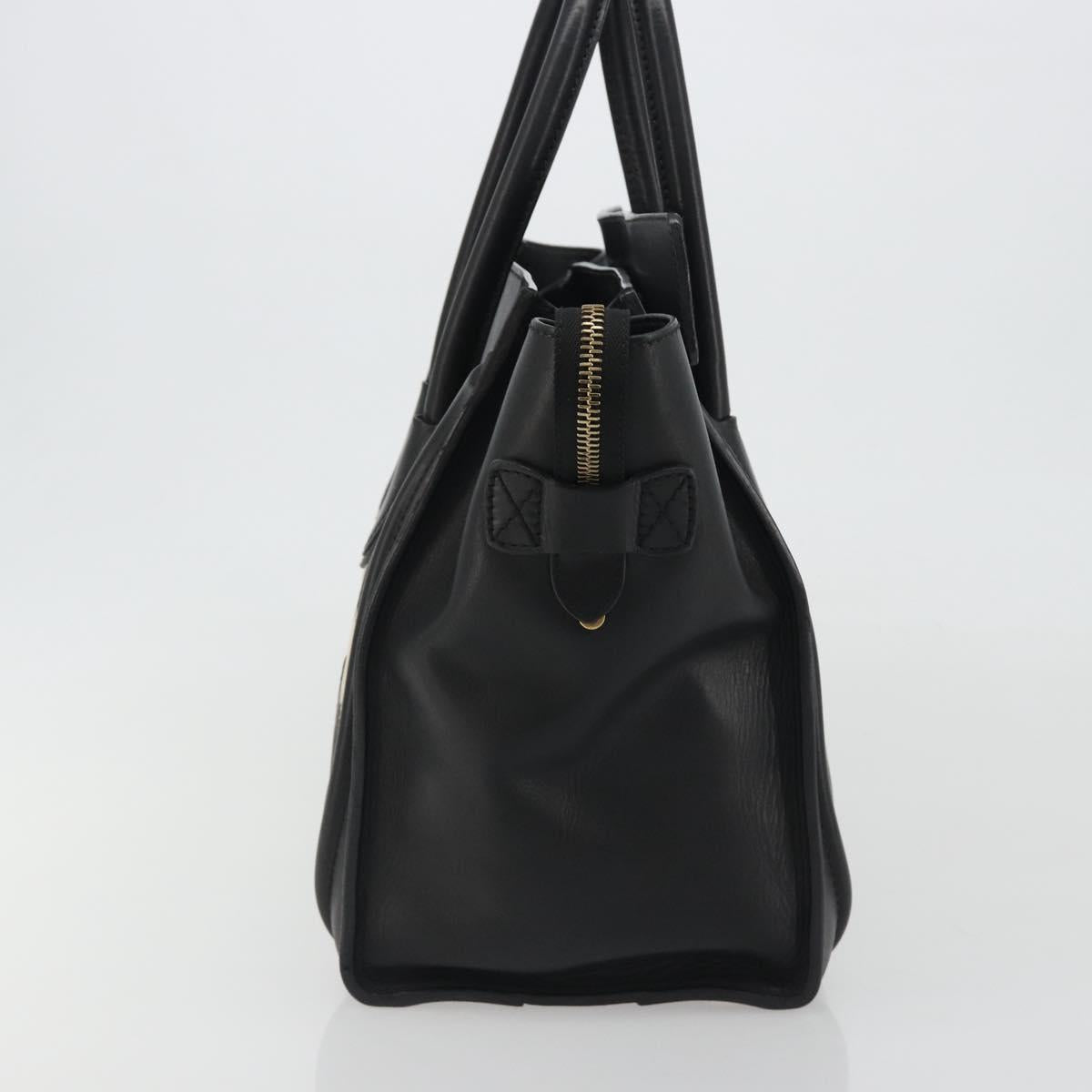CELINE Luggage Hand Bag Canvas Black Gold Auth 191825V