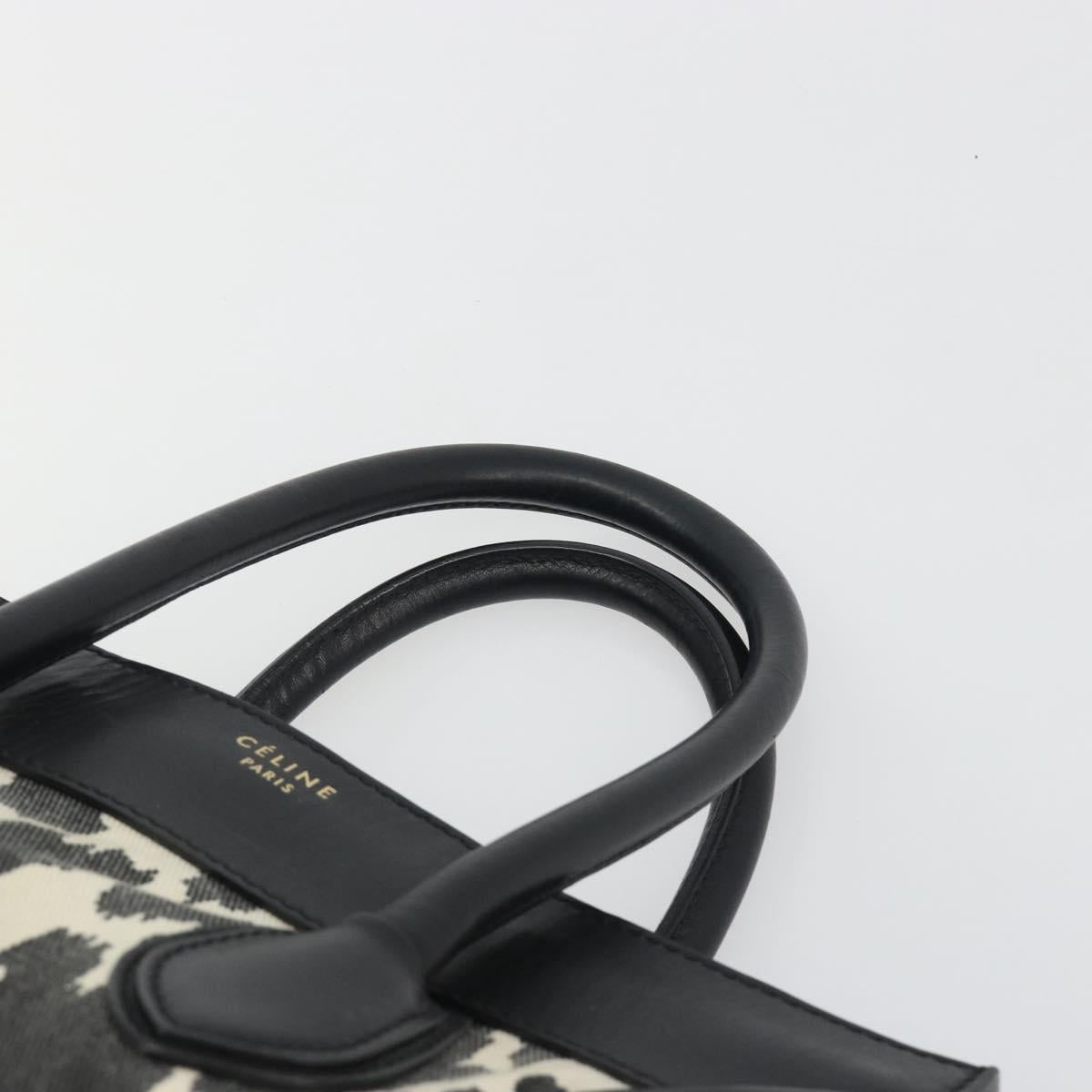 CELINE Luggage Hand Bag Canvas Black Gold Auth 191825V