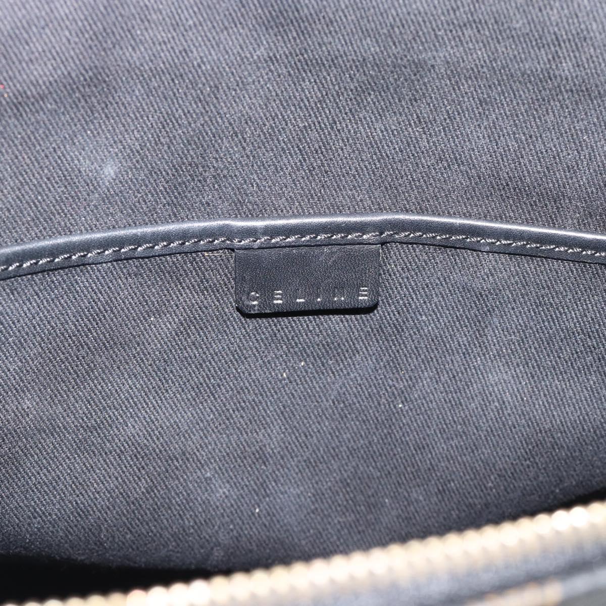 CELINE Macadam Canvas Tote Bag PVC Leather Black Gold Auth 191826V