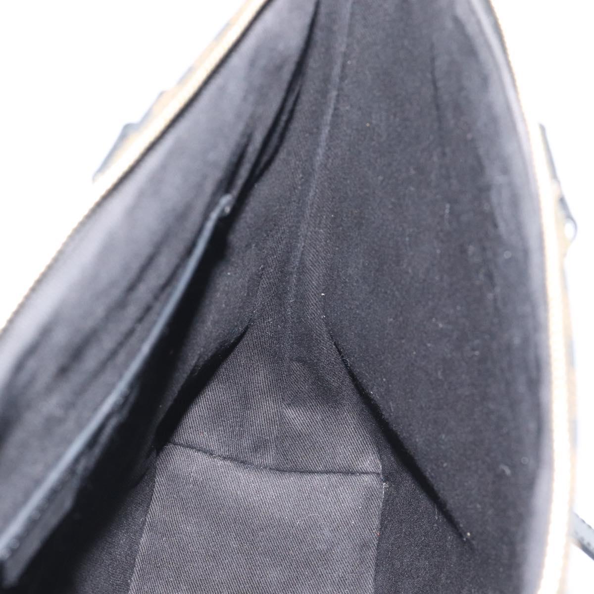 CELINE Macadam Canvas Tote Bag PVC Leather Black Gold Auth 191826V