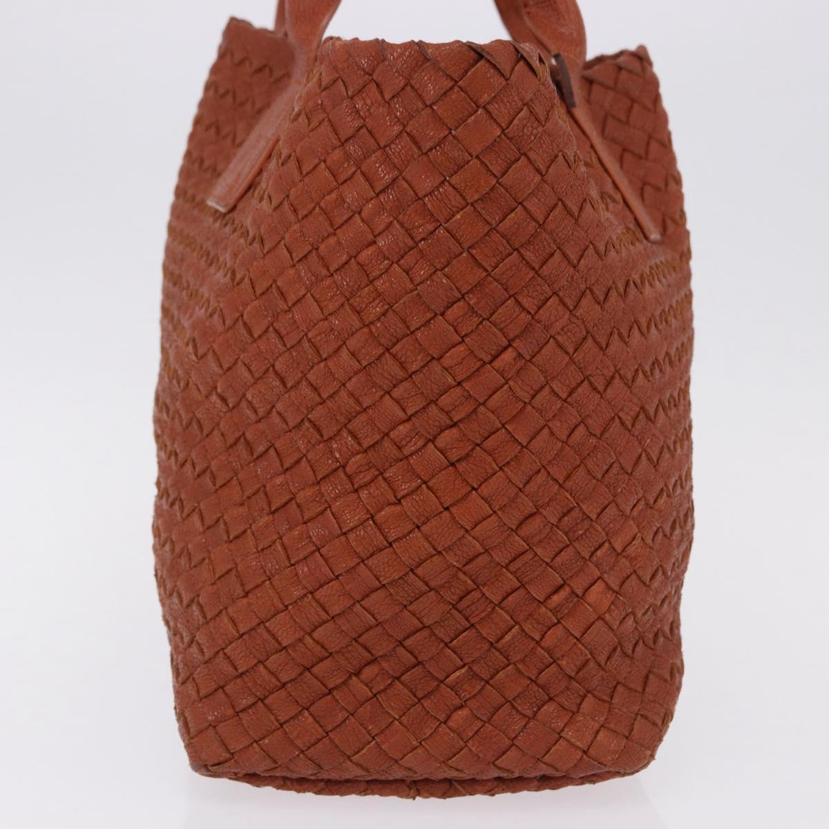 BOTTEGA VENETA INTRECCIATO Cabas PM Hand Bag Leather Brown 141498 Auth 191828V