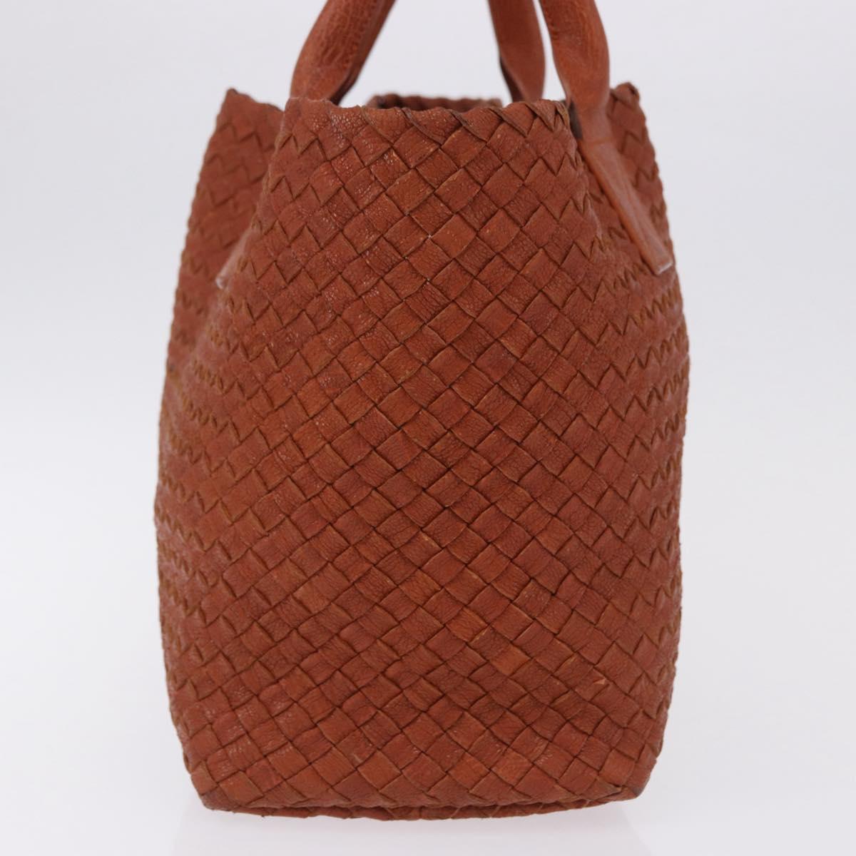 BOTTEGA VENETA INTRECCIATO Cabas PM Hand Bag Leather Brown 141498 Auth 191828V