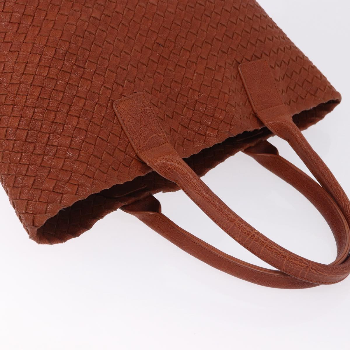 BOTTEGA VENETA INTRECCIATO Cabas PM Hand Bag Leather Brown 141498 Auth 191828V