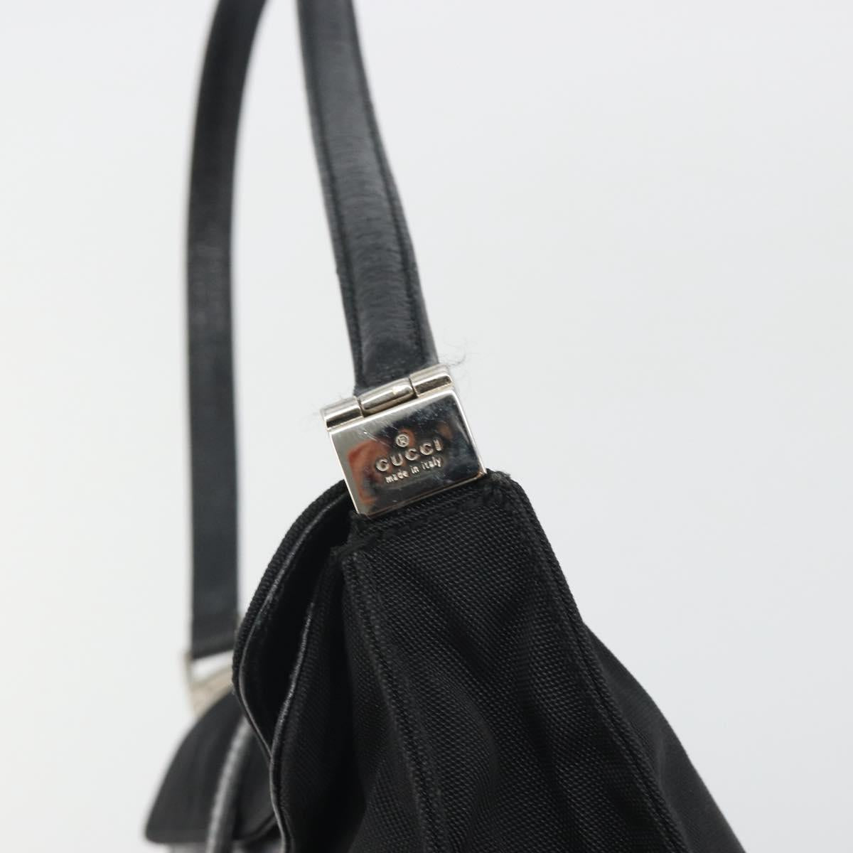 GUCCI Hand Bag Canvas Black Silver 001 3734 Auth 191829A