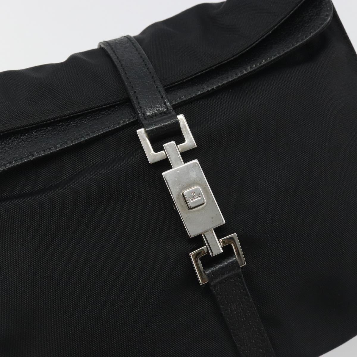 GUCCI Hand Bag Canvas Black Silver 001 3734 Auth 191829A