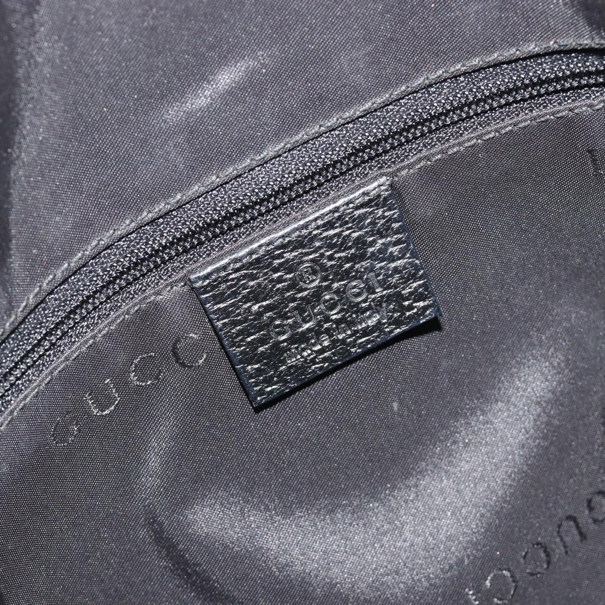 GUCCI Hand Bag Canvas Black Silver 001 3734 Auth 191829A