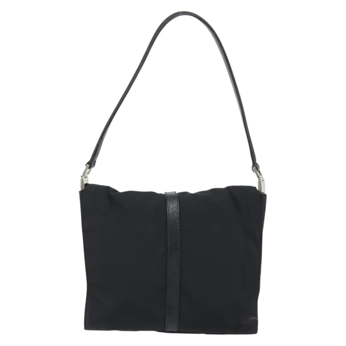 GUCCI Hand Bag Canvas Black Silver 001 3734 Auth 191829A