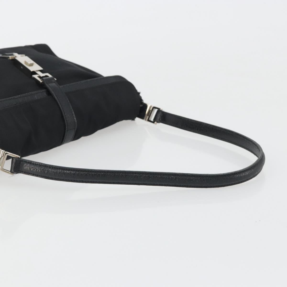 GUCCI Hand Bag Canvas Black Silver 001 3734 Auth 191829A
