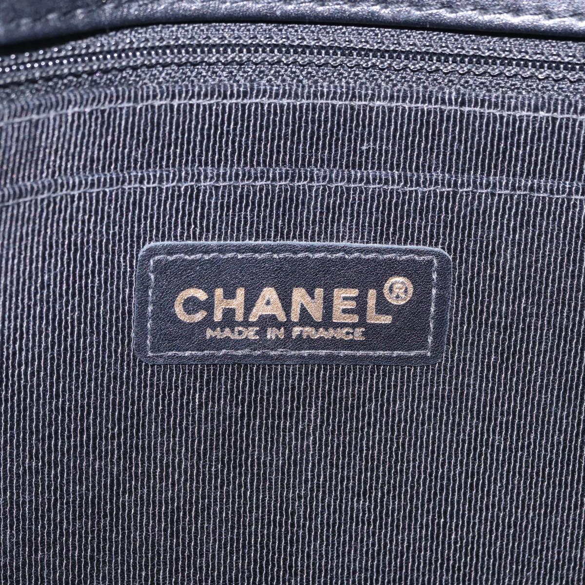 CHANEL Wild Stitch Chain Shoulder Bag Leather Black Gold CC Auth 191835M