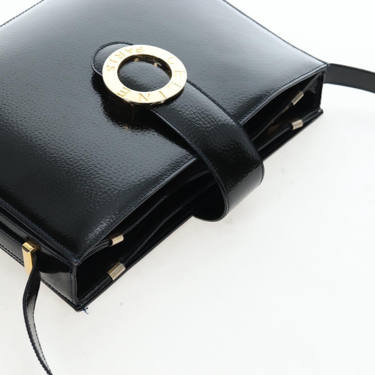 CELINE Shoulder Bag Patent leather Green Gold Auth 191839V