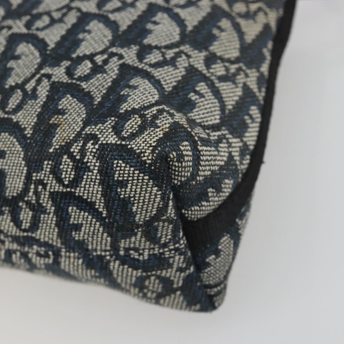 Christian Dior Trotter Canvas Shoulder Bag Navy Silver Auth 191848A