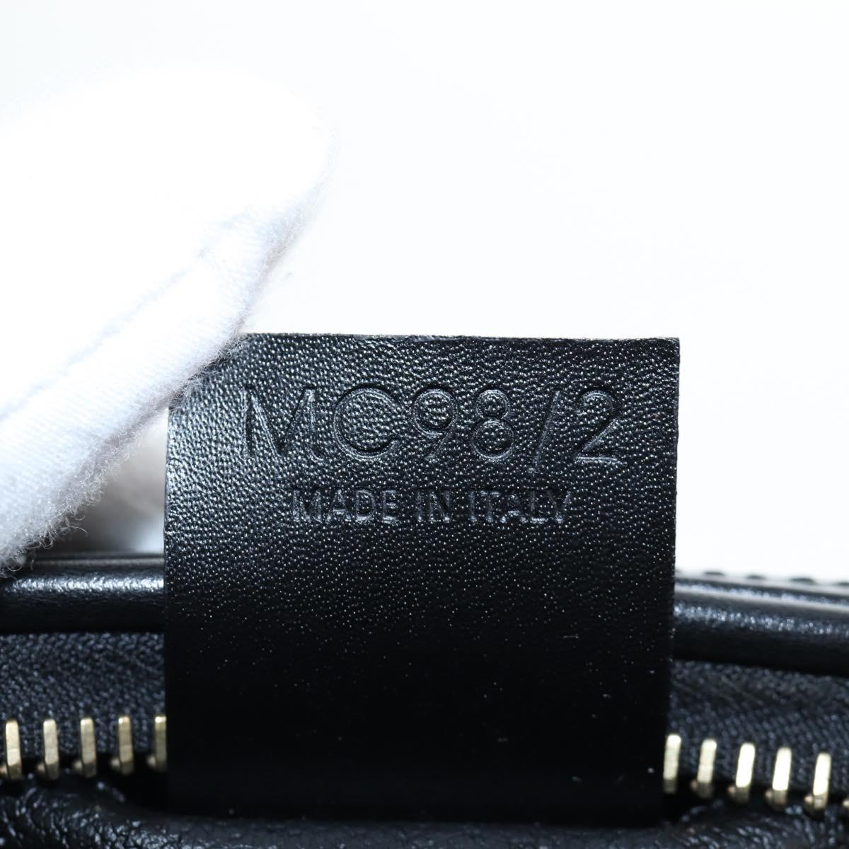 CELINE Macadam Canvas Pouch PVC Leather Black Gold Auth 191852V
