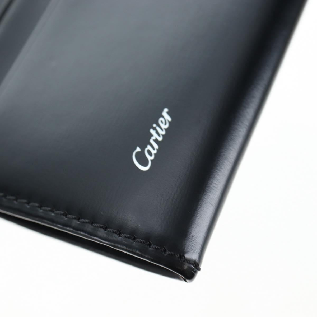 CARTIER Card Case Leather Black Auth 191854V
