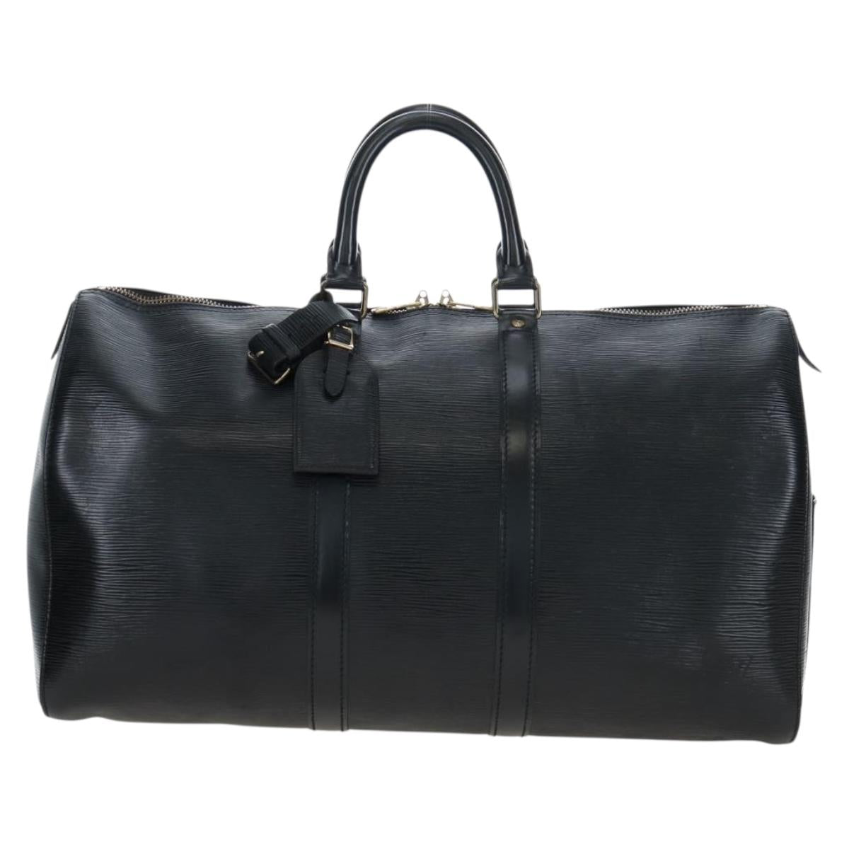 LOUIS VUITTON Epi Keepall 45 Boston Bag Black M42972 LV Auth 191863V