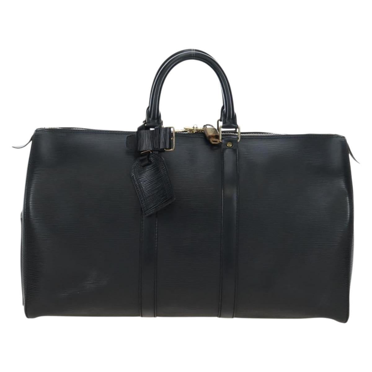 LOUIS VUITTON Epi Keepall 45 Boston Bag Black M42972 LV Auth 191864V